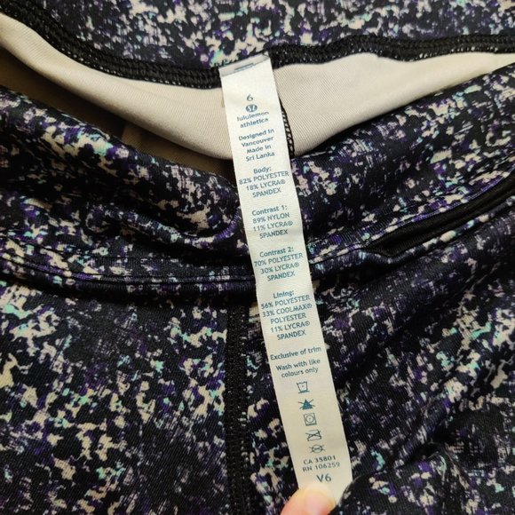 Lululemon Journey Crop Women's Rocky Road Sand Dune Black Mesh Leggings Size 6 - Picture 6 of 6